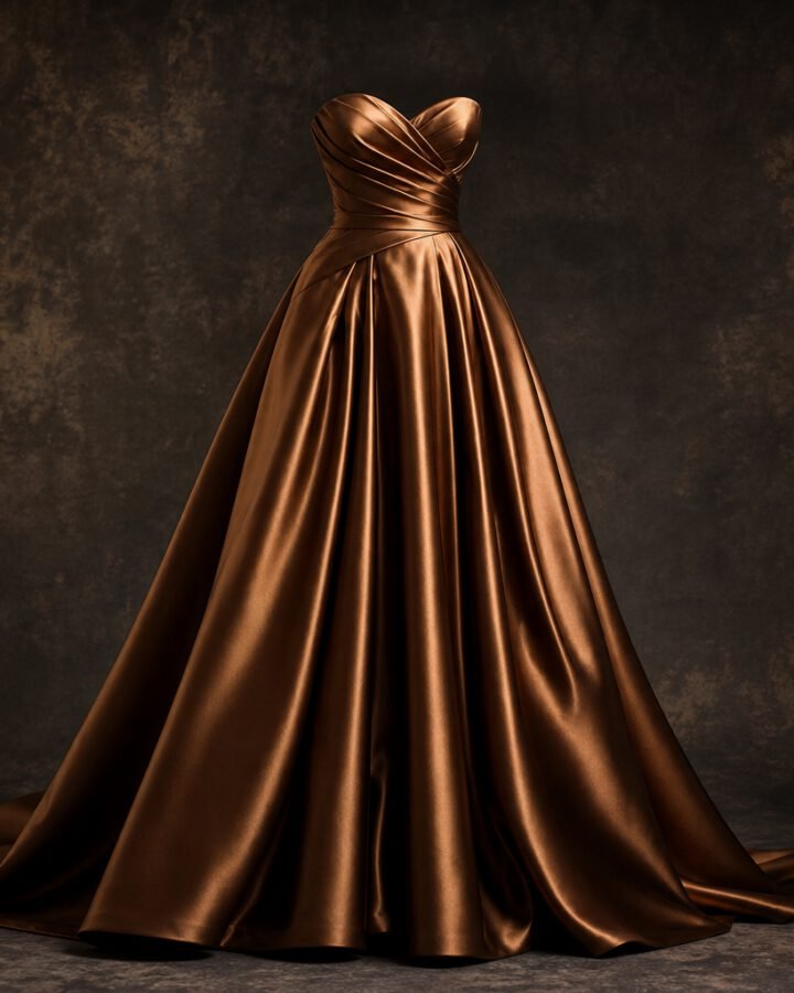 Bronze Satin Ball Gown
