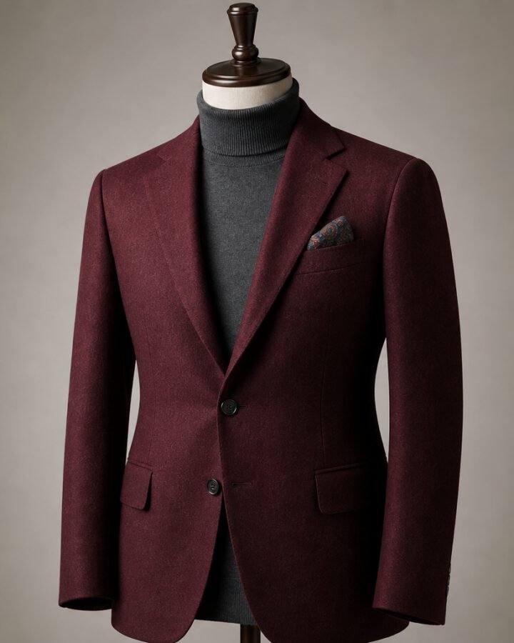 Burgundy Wool Blazer