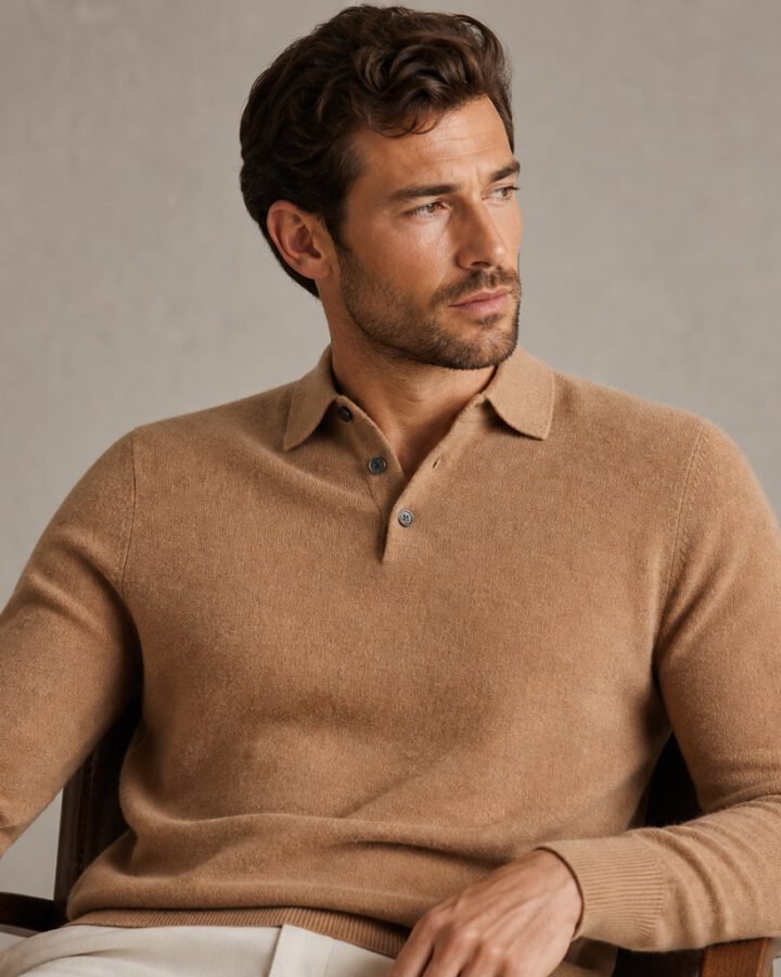 Camel Cashmere Polo