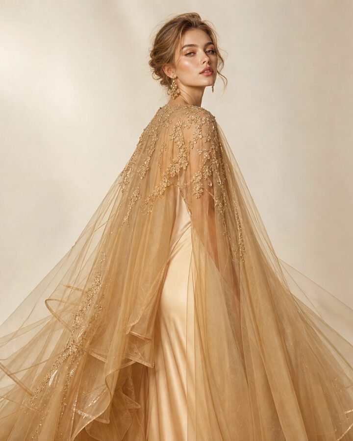 Вечерна наметка Champagne Tulle