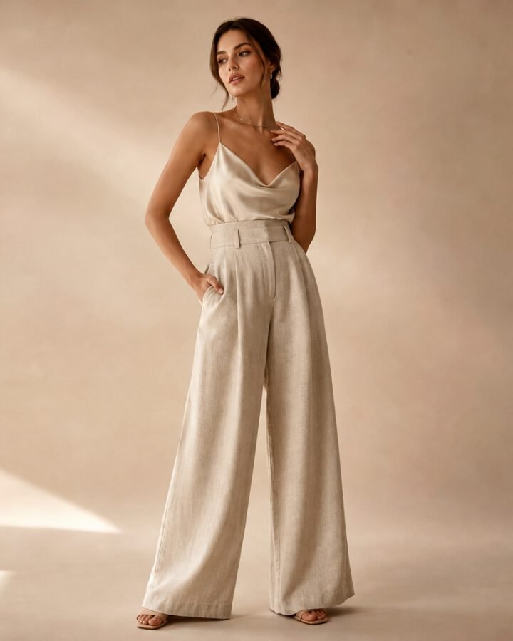 Dune Linen Wide Trousers