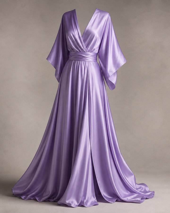 Lilac Silk Maxi Dress