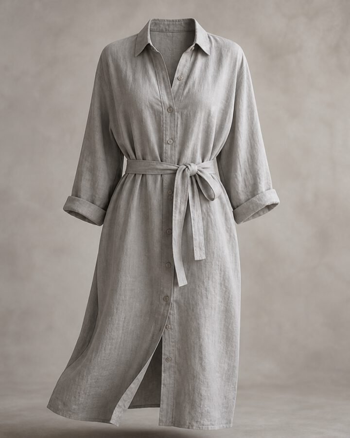 Mist Linen Shirt Dress