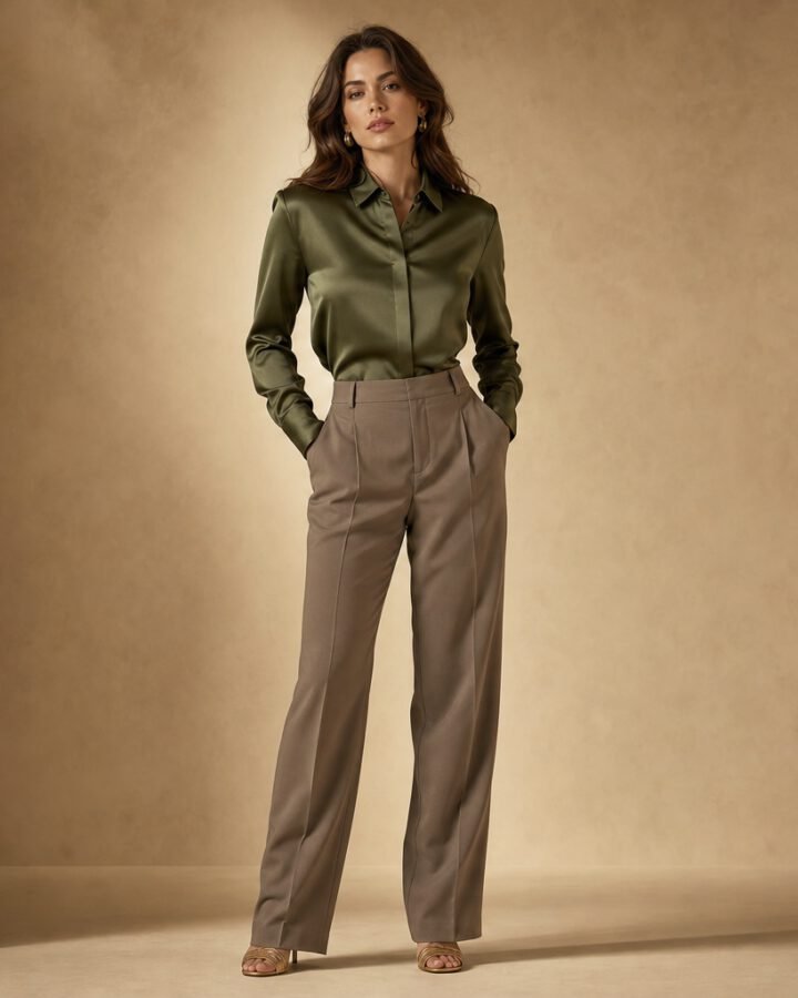 Moss Silk Blouse