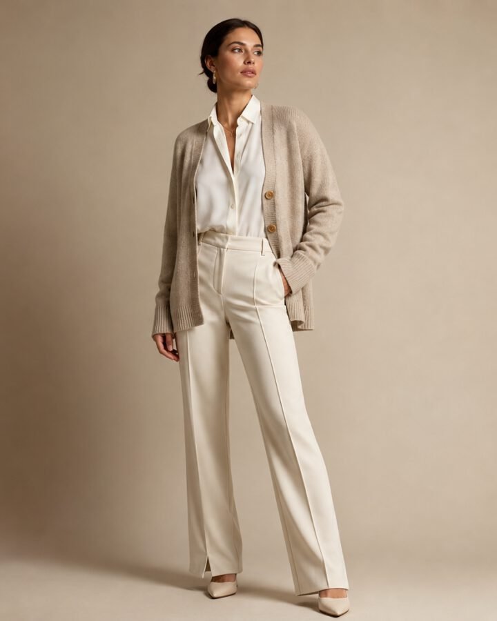 Oat Cashmere Cardigan