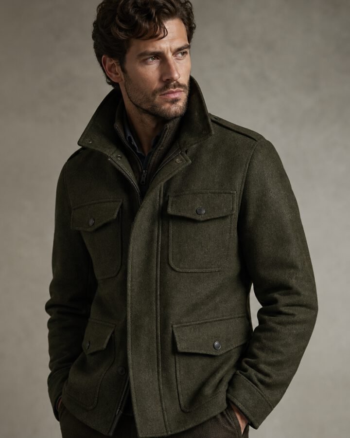 Olive Wool Field Jacket