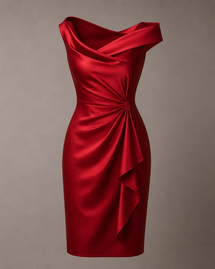 Ruby Silk Cocktail Dress