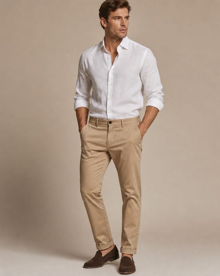 Tan Cotton Chinos
