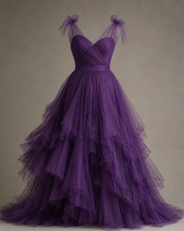 Violet Tulle Layered Dress